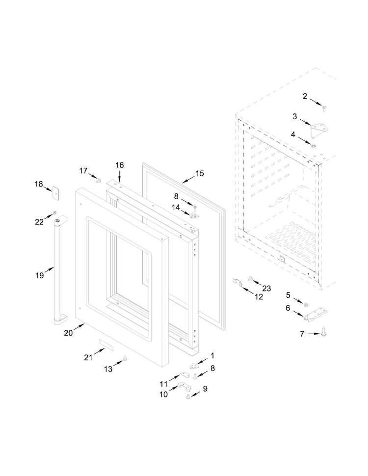 Door Parts Diagram and Parts List for KUBL304ESS00  KitchenAid Cooler