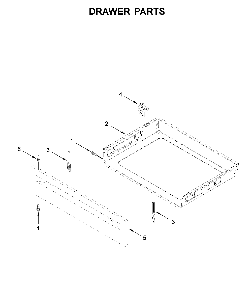 Drawer parts Diagram and Parts List for YWFC150M0JB0  Whirlpool Range
