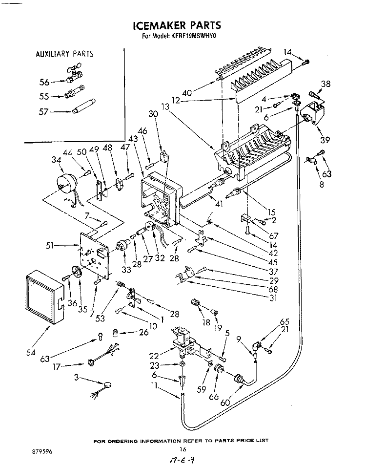 ICE MAKER , MISCELLANEOUS Diagram and Parts List for KFRF19MSWHY0  KitchenAid Refrigerator