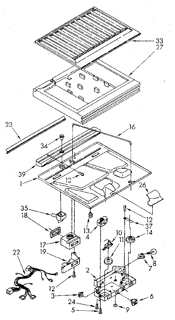 Compartment Separator Diagram and Parts List for ET20AKXSN06  Whirlpool Refrigerator