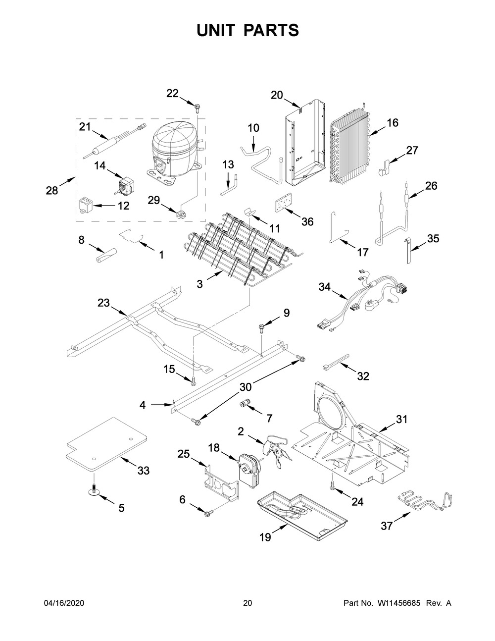 Unit Parts Diagram and Parts List for WRS311SDHM05  Whirlpool Refrigerator