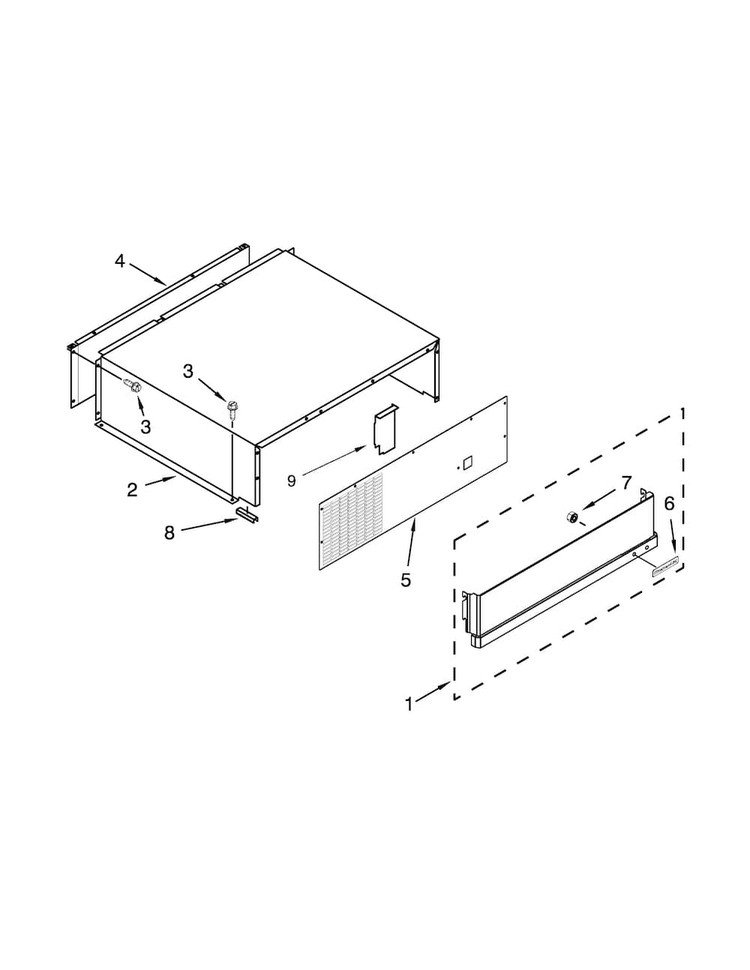 Top Grille And Unit Cover Parts Diagram and Parts List for KSSC48QVS10  KitchenAid Refrigerator