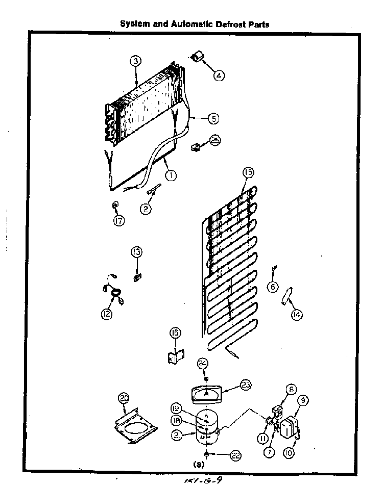 System And Automatic Defrost Diagram and Parts List for 8617*0A  Roper Refrigerator