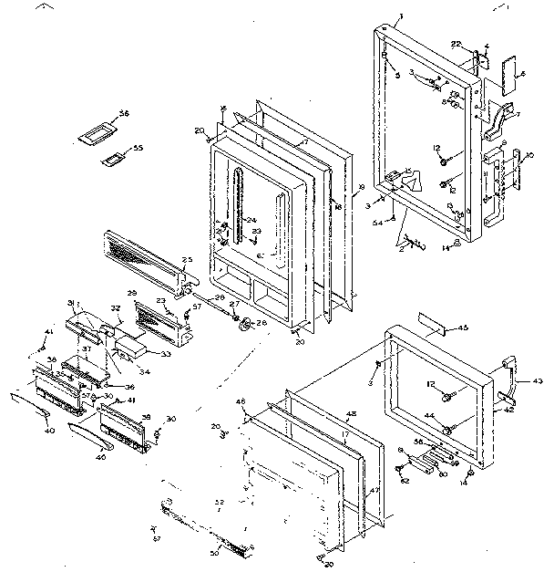 Door Parts Diagram and Parts List for 106R16G1M  Kenmore Refrigerator