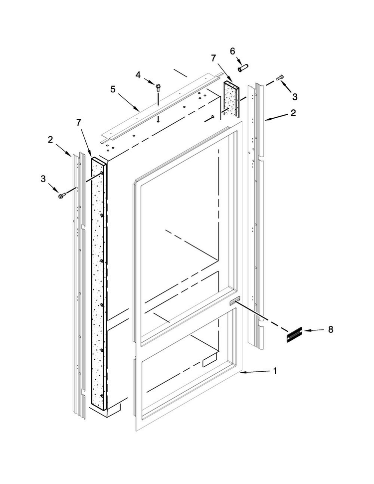 Cabinet Trim Parts Diagram and Parts List for KBBL206EPA00  KitchenAid Refrigerator