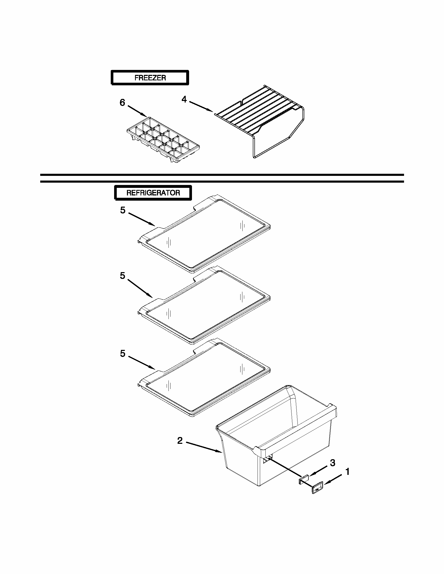 Shelf Parts Diagram and Parts List for 10686399310  Kenmore Refrigerator