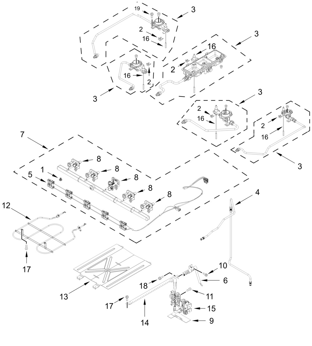 Manifold Parts Diagram and Parts List for KSGS430SPS0  Whirlpool Range