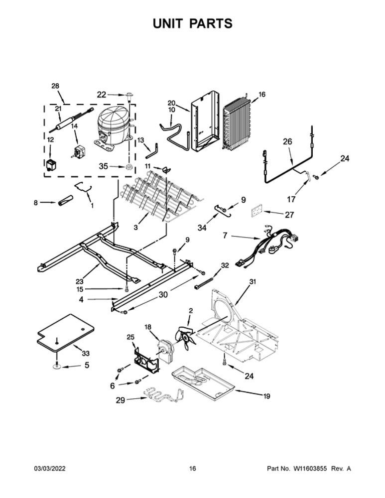Unit Parts Diagram and Parts List for 10641133715  Kenmore Refrigerator