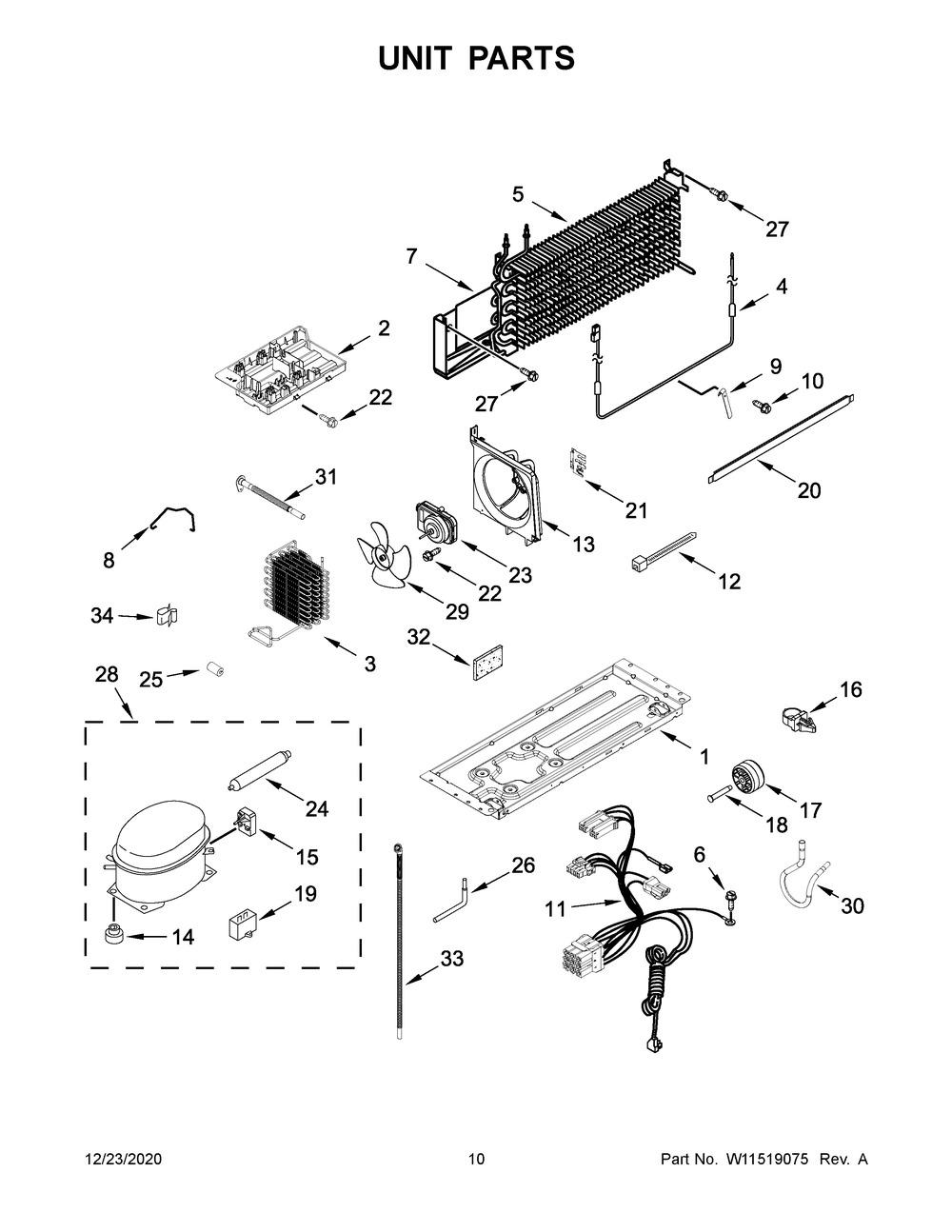 Unit Parts Diagram and Parts List for WRT108FZDB07  Whirlpool Refrigerator