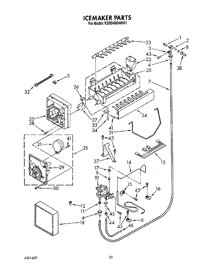ICEMAKER, LIT/OPTIONAL Diagram and Parts List for KSSS48DAW01  KitchenAid Refrigerator
