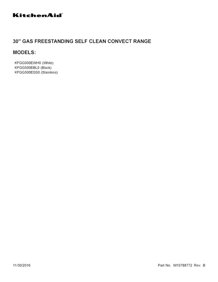 Cover Sheet Diagram and Parts List for KFGG500ESS0  KitchenAid Range