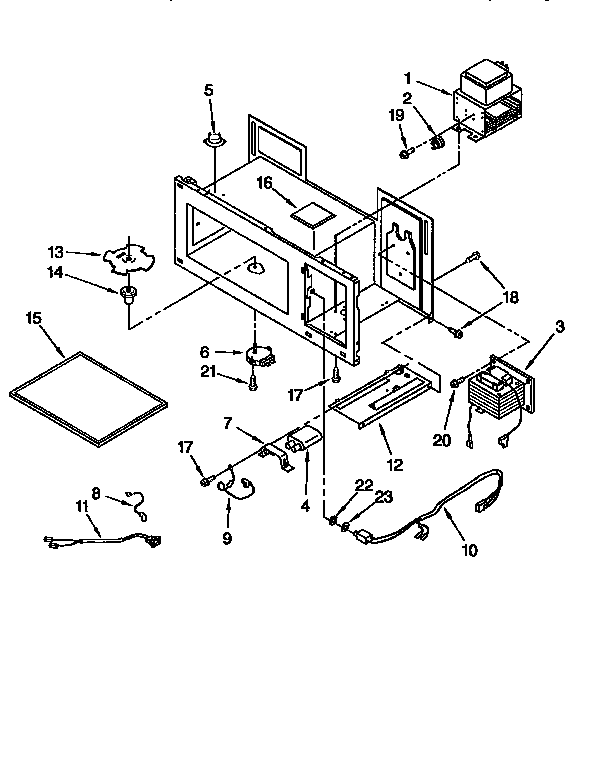 Magnetron And Air Flow Diagram and Parts List for MH7110XBQ8  Whirlpool Microwave