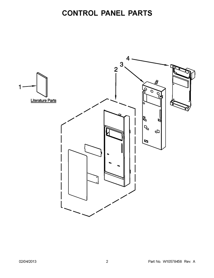 CONTROL PANEL PARTS Diagram and Parts List for YWMH53520AH1  Whirlpool Microwave