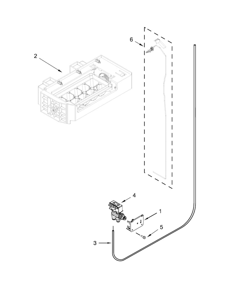 Ice Maker Parts Diagram and Parts List for WRS576FIDM01  Whirlpool Refrigerator