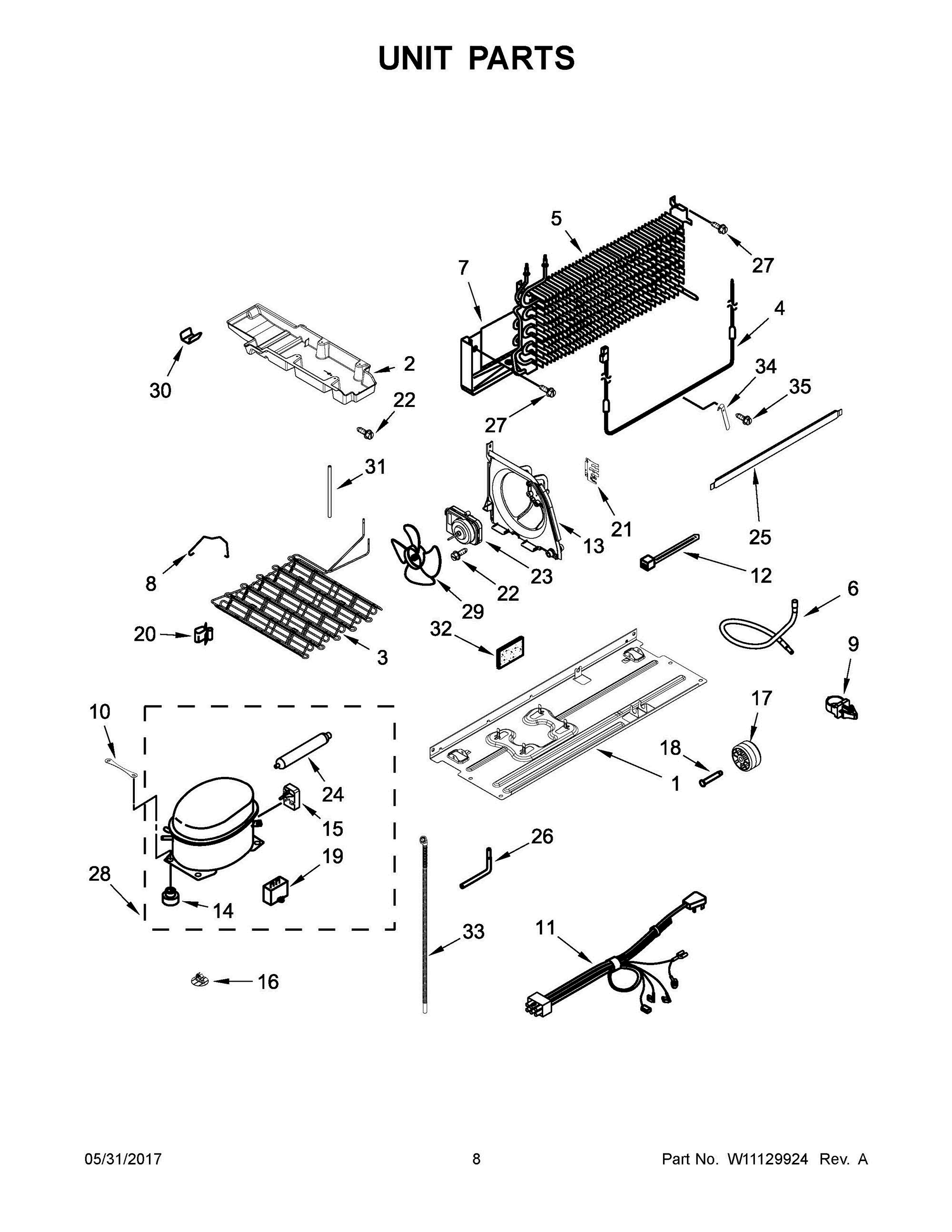 05 - UNIT PARTS Diagram and Parts List for WRT311FZDZ00  Whirlpool Refrigerator
