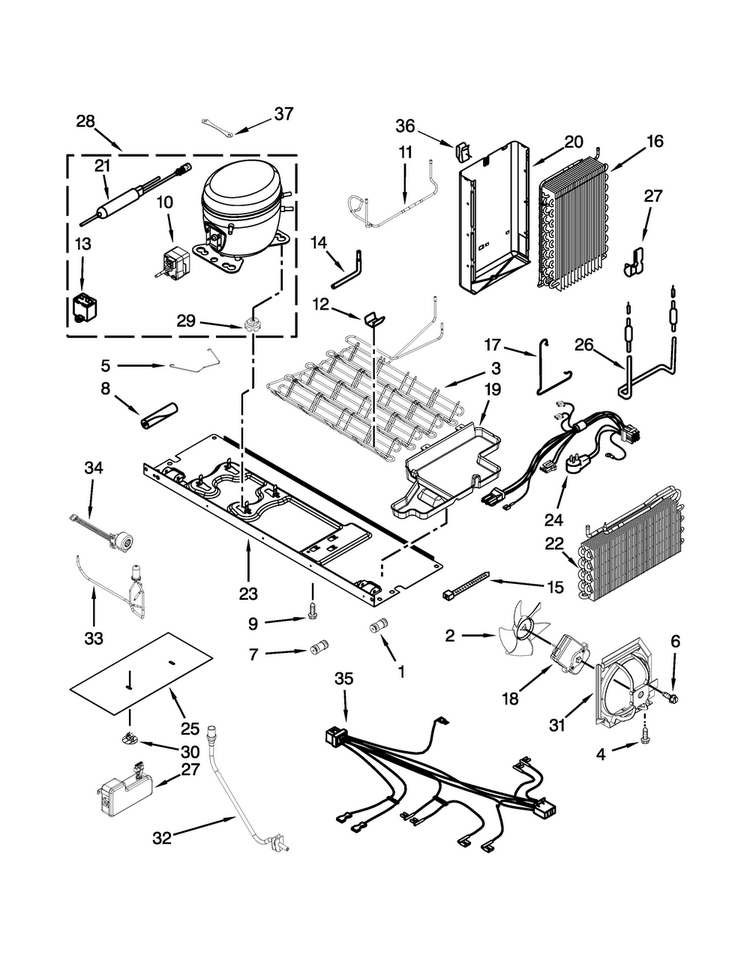 Unit Parts Diagram and Parts List for KSC24C8EYY03  KitchenAid Refrigerator