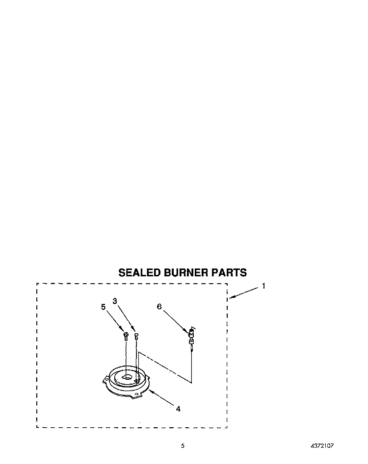 SEALED BURNER Diagram and Parts List for SF317PEYN1  Whirlpool Range