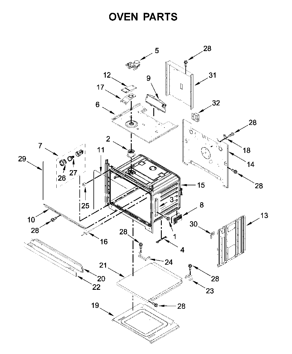 Oven parts Diagram and Parts List for WOS51EC7HS02  Whirlpool Wall Oven