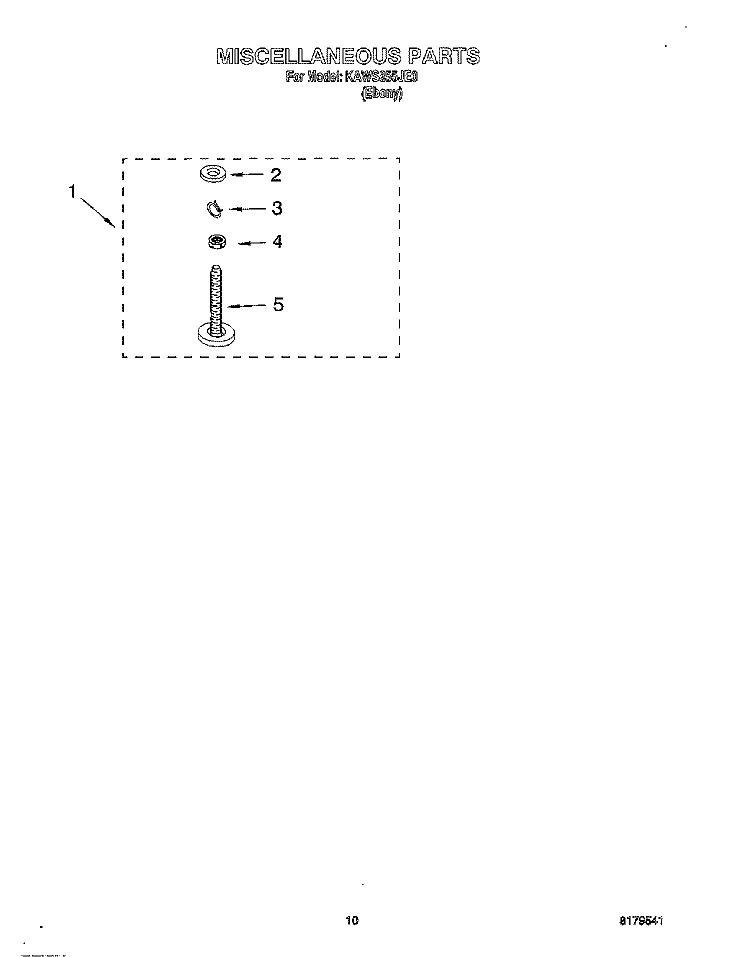 MISCELLANEOUS, OPTIONAL Diagram and Parts List for KAWS855JE0  KitchenAid Washer