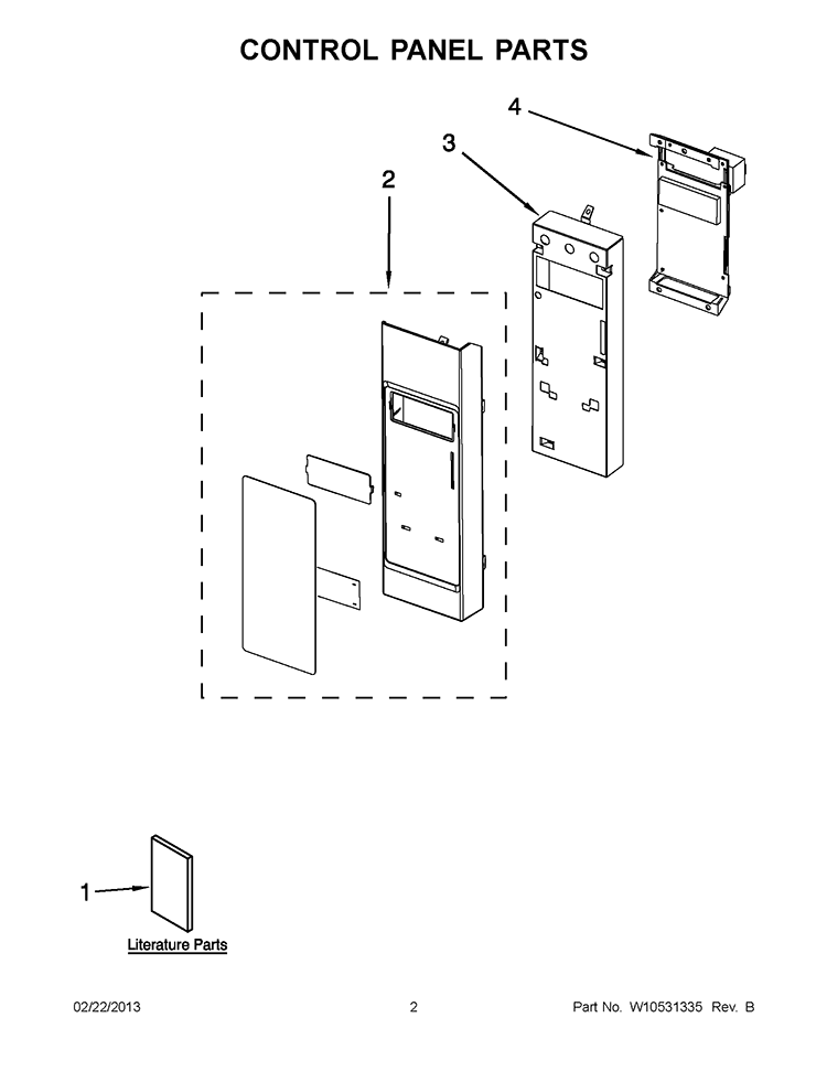 CONTROL PANEL PARTS Diagram and Parts List for KHMS2040WSS3  KitchenAid Microwave