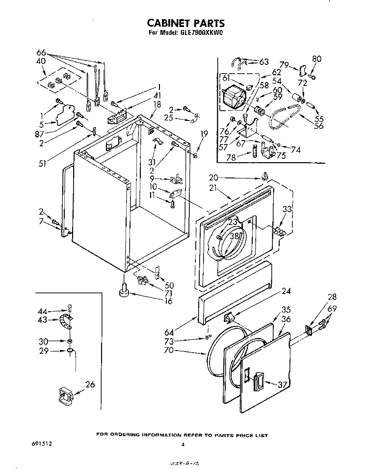 SECTION Diagram and Parts List for GLE7900XKW0  Whirlpool Dryer