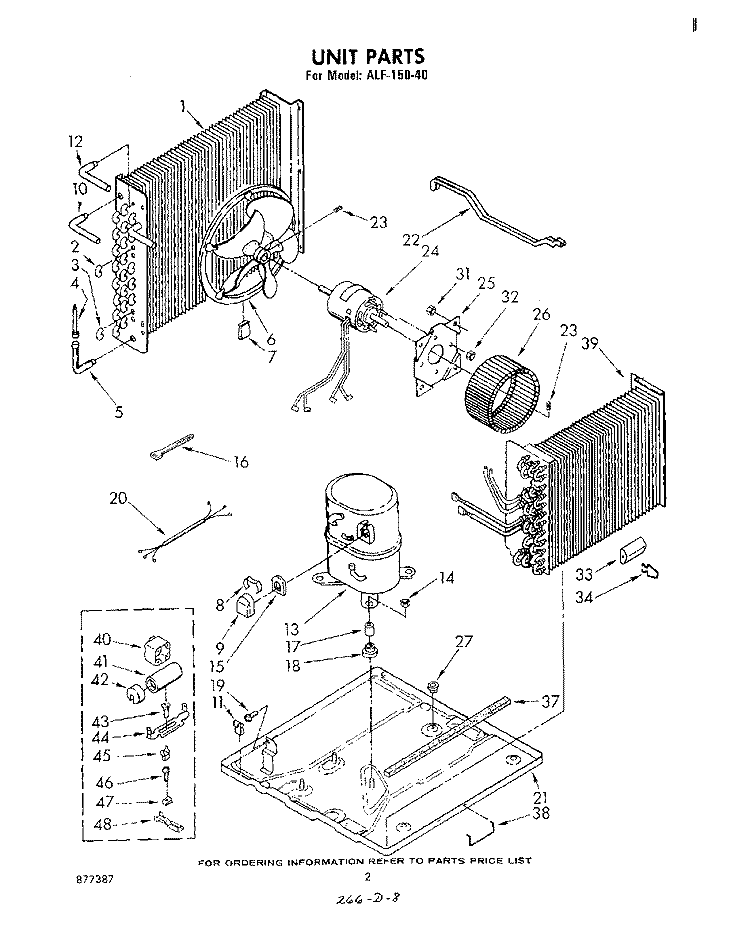UNIT Diagram and Parts List for ALF15040  Whirlpool Air Conditioner