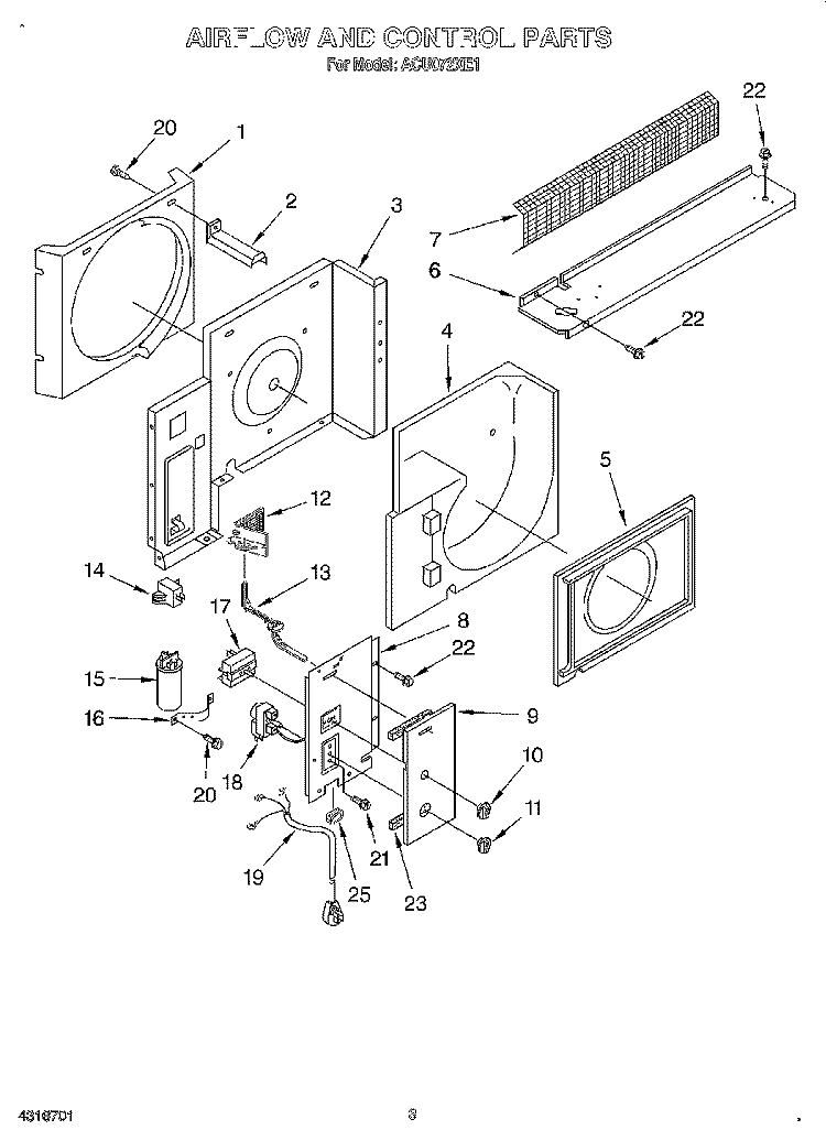 SECTION Diagram and Parts List for ACU072XE1  Whirlpool Air Conditioner