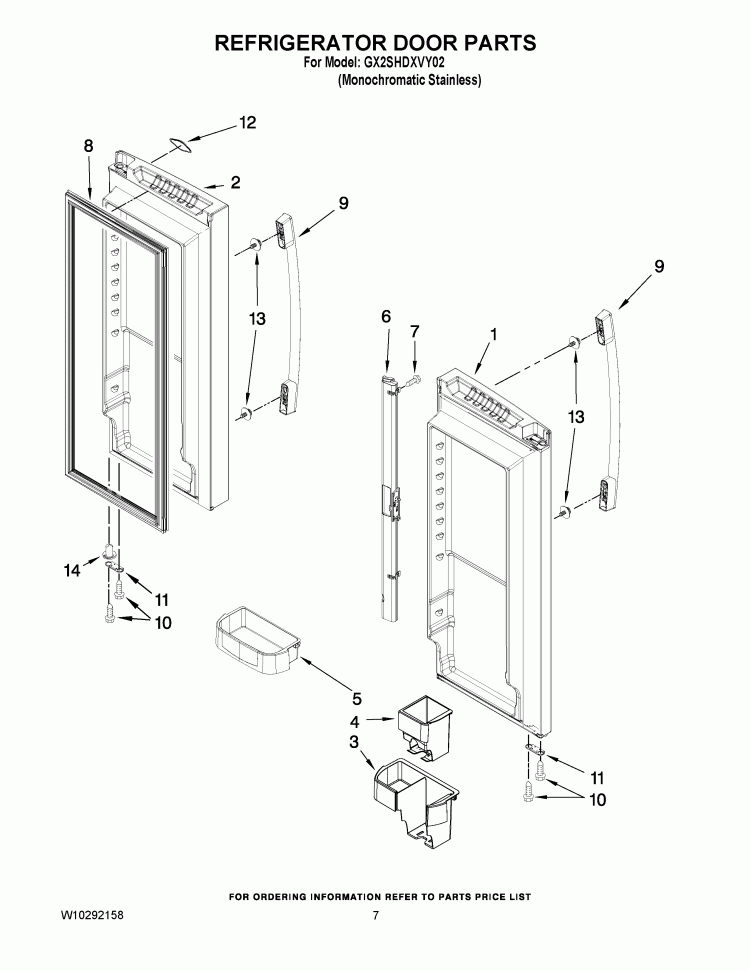 REFRIGER Diagram and Parts List for GX2SHDXVY02  Whirlpool Refrigerator