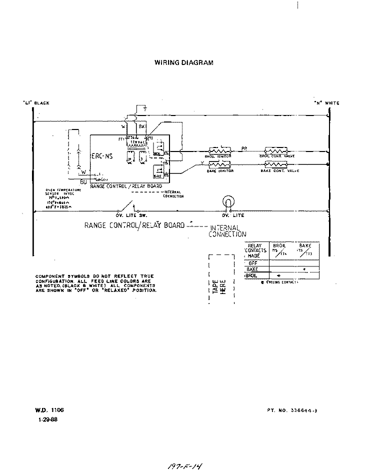 WIRING DIAGRAM Diagram and Parts List for B4007B0  Roper Range