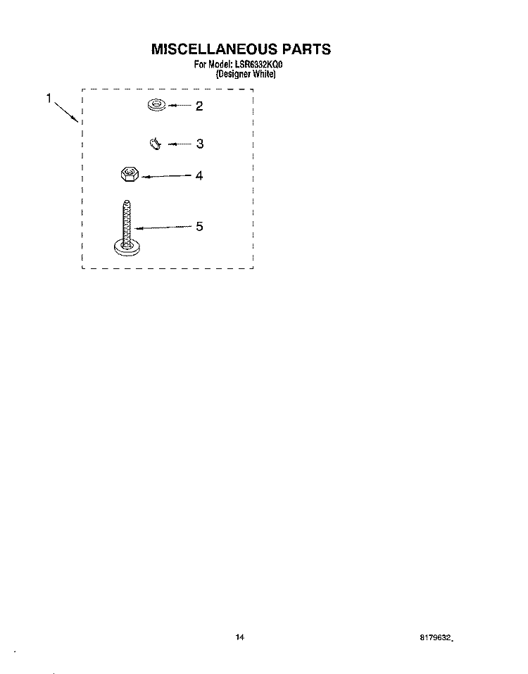 MISCELLANEOUS, OPTIONAL Diagram and Parts List for LSR6332KQ0  Whirlpool Washer