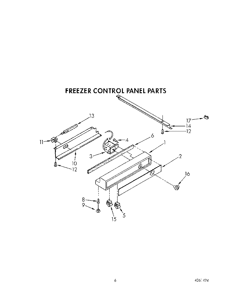 FREEZER CONTROL PANEL Diagram and Parts List for KSSS36DAW01  KitchenAid Refrigerator
