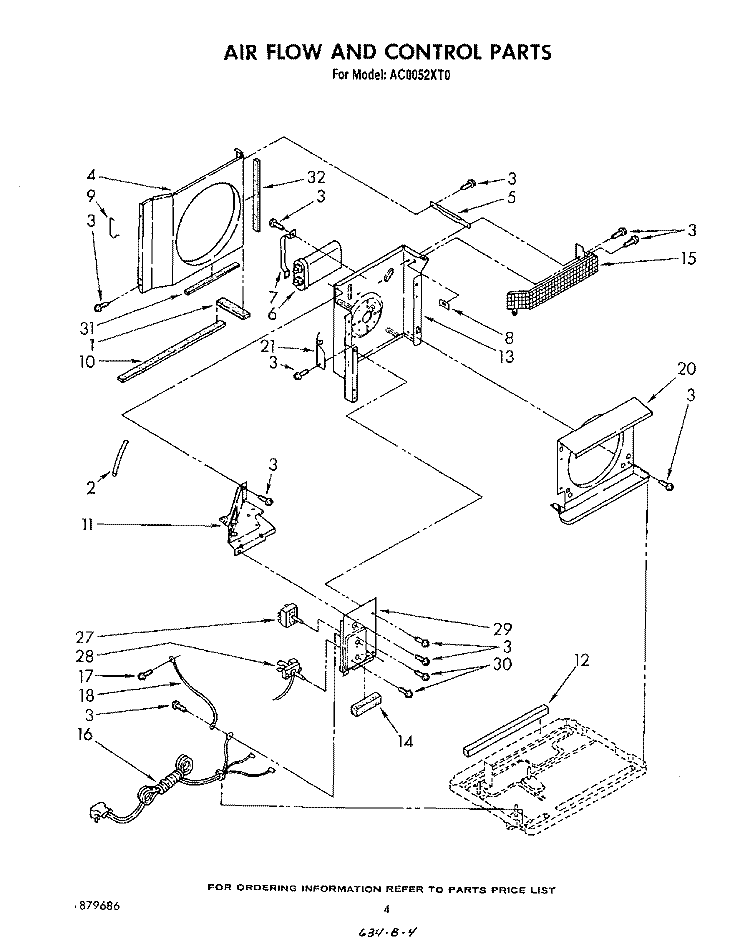 SECTION Diagram and Parts List for AC0052XT0  Whirlpool Air Conditioner
