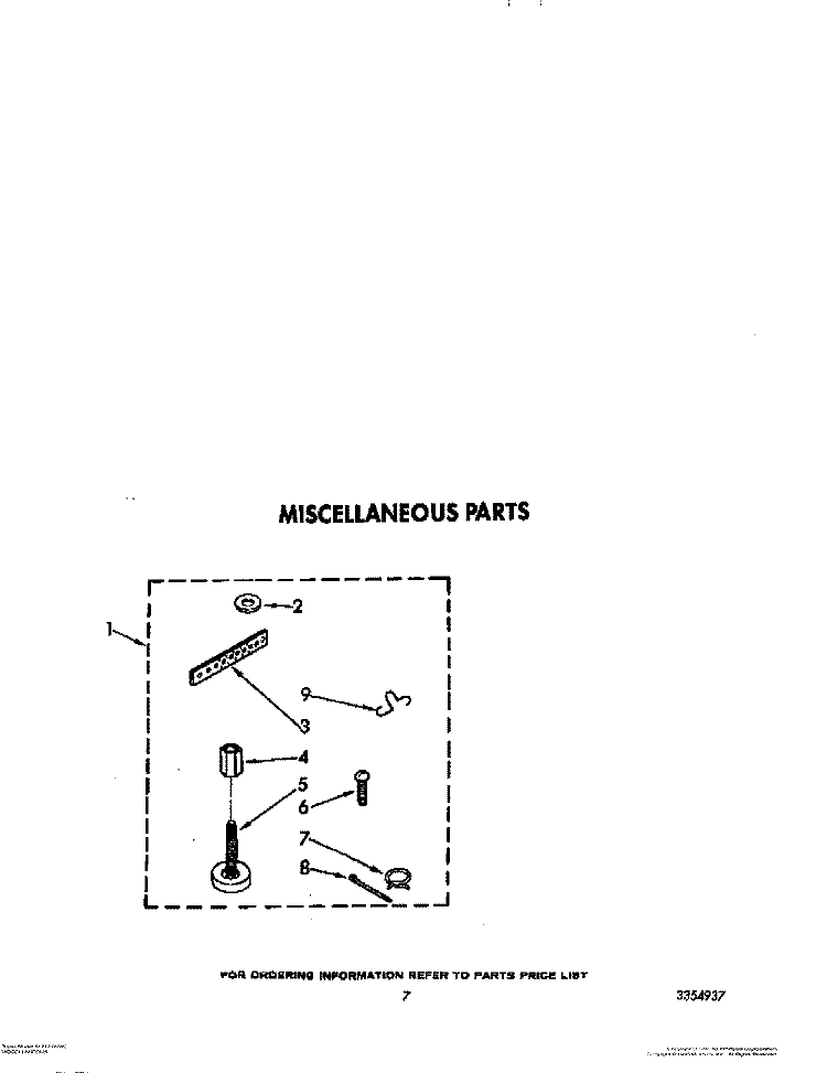 MISCELLANEOUS Diagram and Parts List for AL2121WW0  Whirlpool Washer