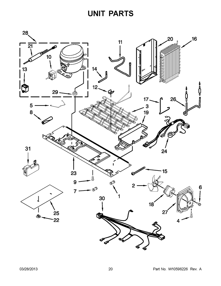UNIT PARTS Diagram and Parts List for WRS950SIAH00  Whirlpool Refrigerator