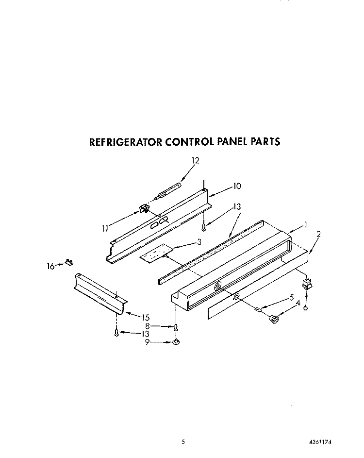 REFRIGERATOR CONTROL PANEL Diagram and Parts List for KSSS36DWW02  KitchenAid Refrigerator