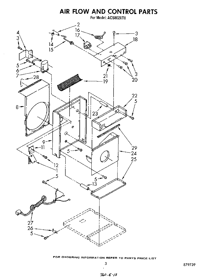 SECTION Diagram and Parts List for ACS802XT0  Whirlpool Air Conditioner