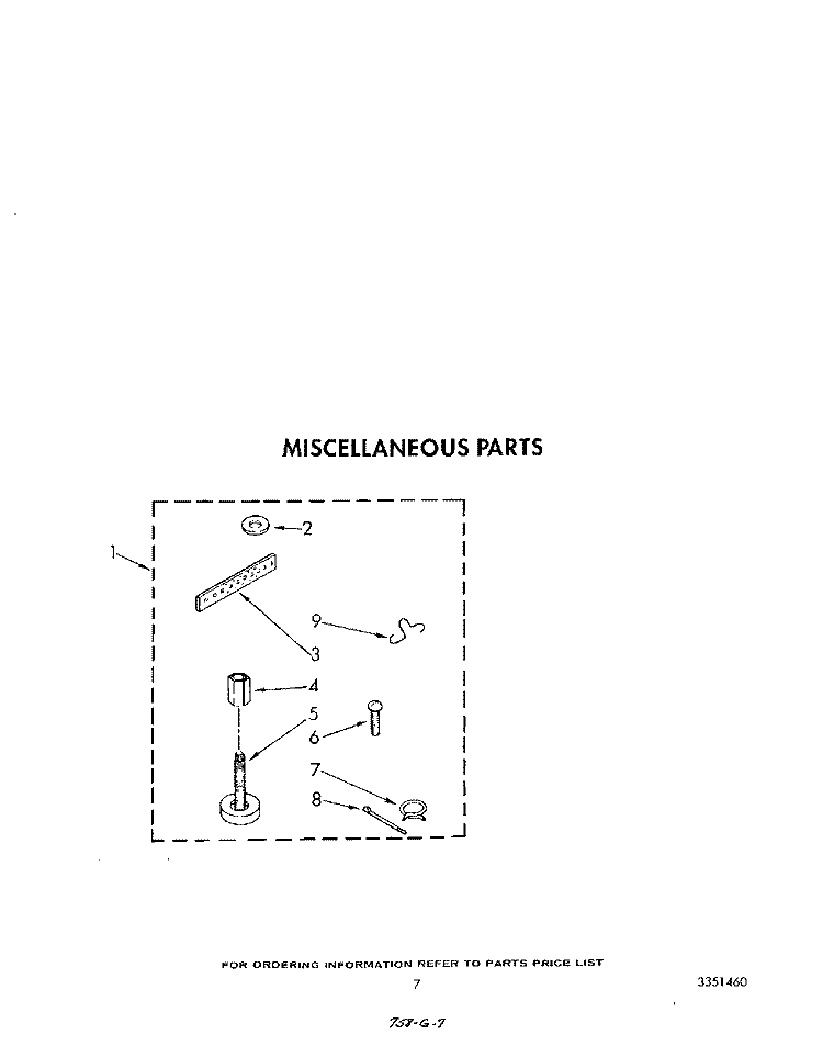 MISCELLANEOUS Diagram and Parts List for LA3400XTW0  Whirlpool Washer