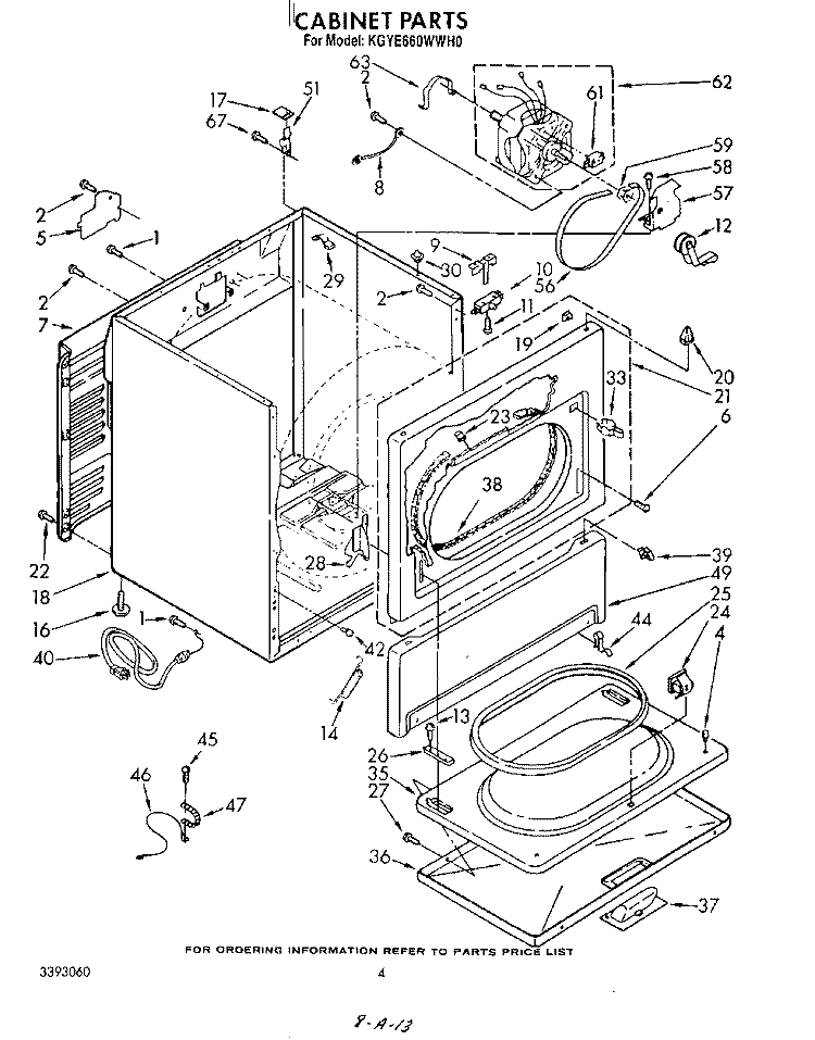 CABINET Diagram and Parts List for KGYE660WAL0  KitchenAid Dryer