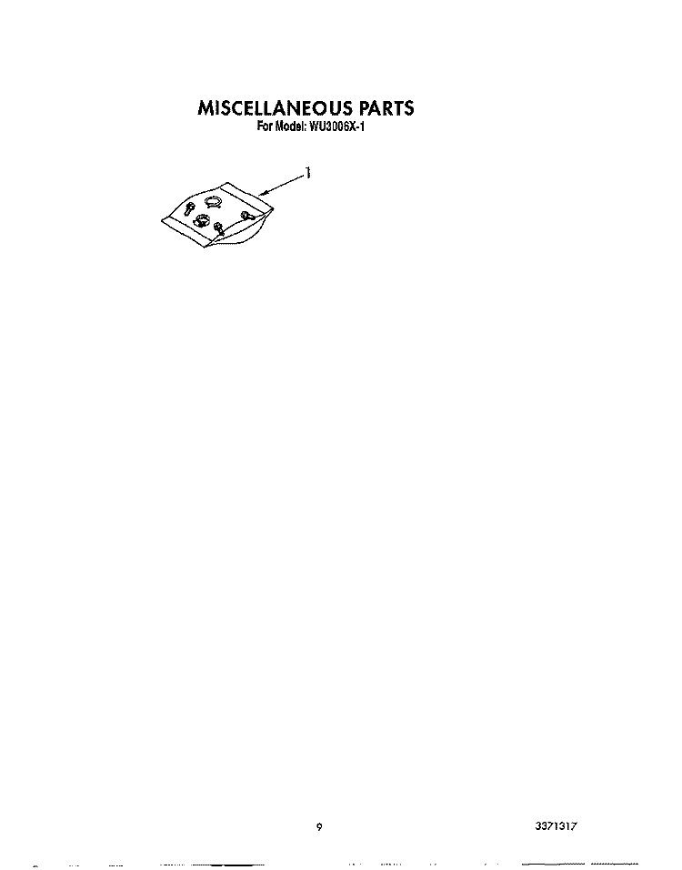 MISCELLANEOUS, LIT/OPTIONAL Diagram and Parts List for WU3006X1  Roper Dishwasher