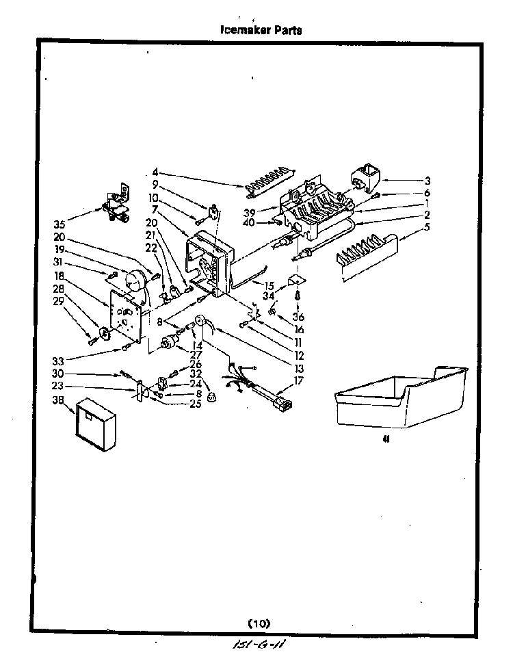 Icemaker Diagram and Parts List for 8617*0A  Roper Refrigerator