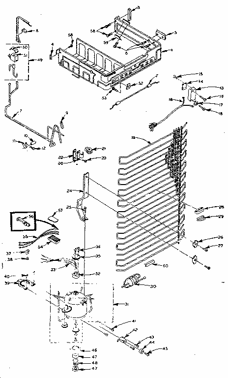 Refrigerator Unit Parts Diagram and Parts List for 106M12FL-F  Kenmore Refrigerator