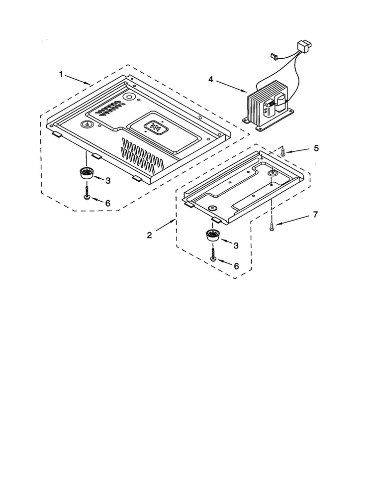 Base Plate Diagram and Parts List for MT1100SHB0  Whirlpool Microwave