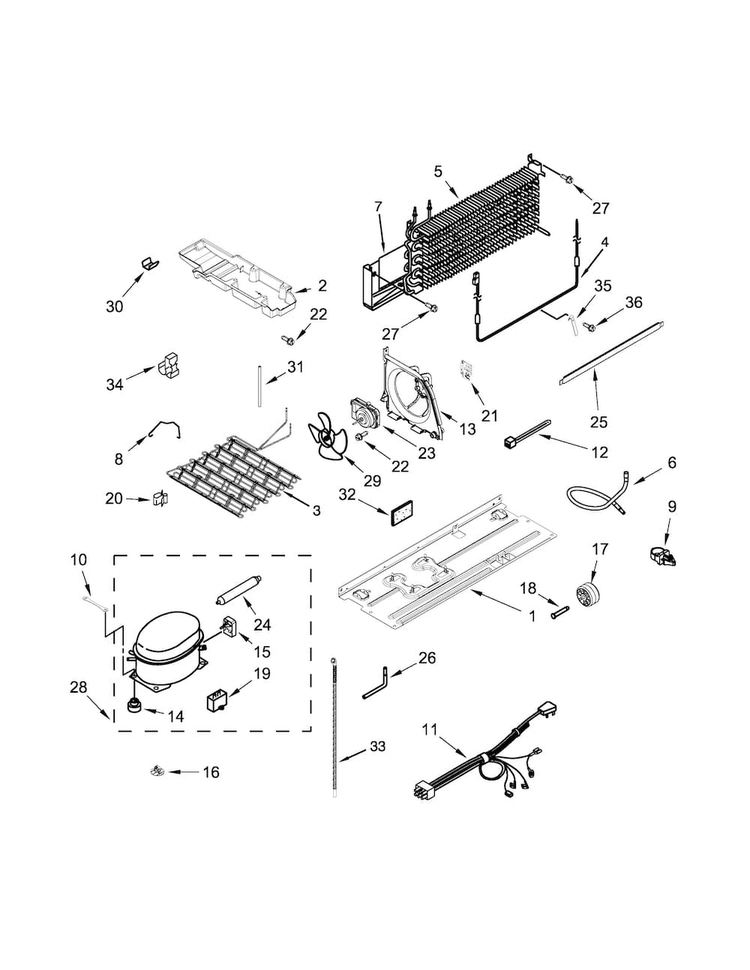Unit Parts Diagram and Parts List for WRT541SZDB00  Whirlpool Refrigerator