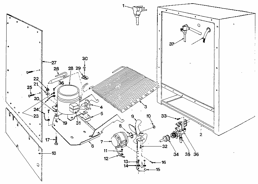 Unit Parts Diagram and Parts List for 58RI  Whirlpool Refrigerator