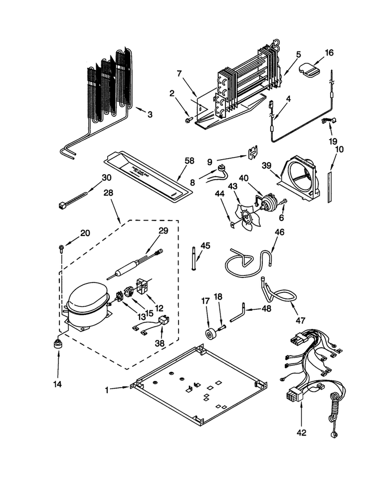 Unit Diagram and Parts List for ET21MMXJT01  Whirlpool Refrigerator