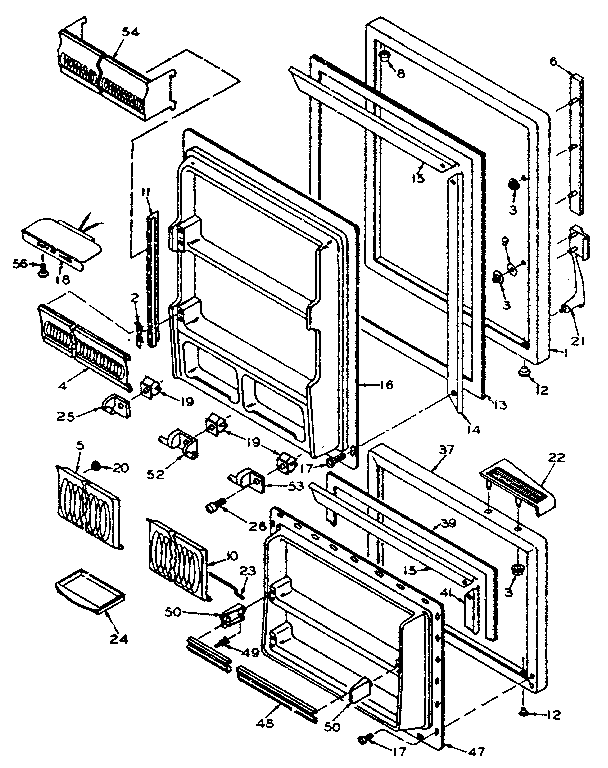 Door Parts Diagram and Parts List for 106W14GIML5  Kenmore Refrigerator