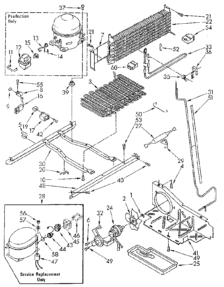 Unit Diagram and Parts List for ET20AKXSN03  Whirlpool Refrigerator