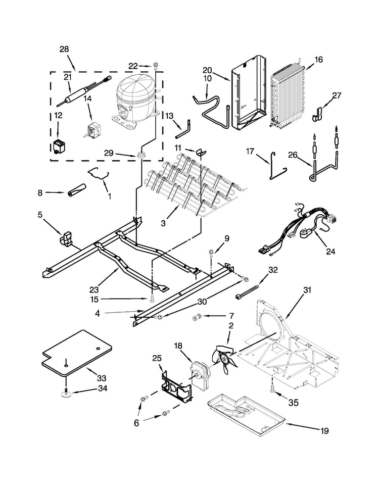 Unit Parts Diagram and Parts List for 10651129210  Kenmore Refrigerator