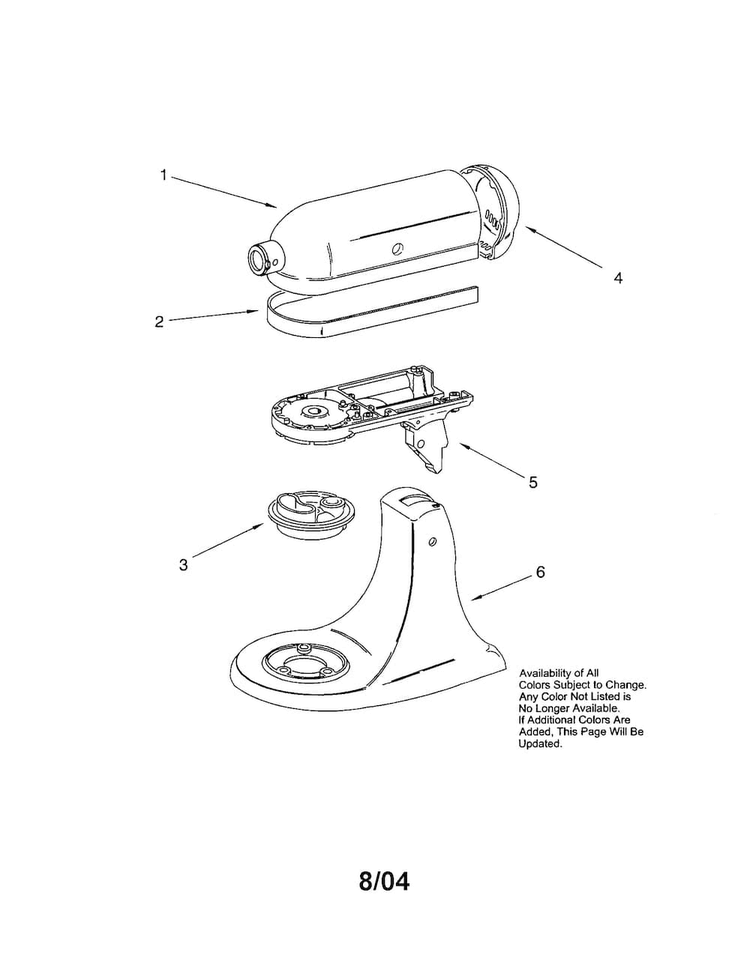 Motor/pedestal/gearcase Diagram and Parts List for KSM110  KitchenAid Mixer