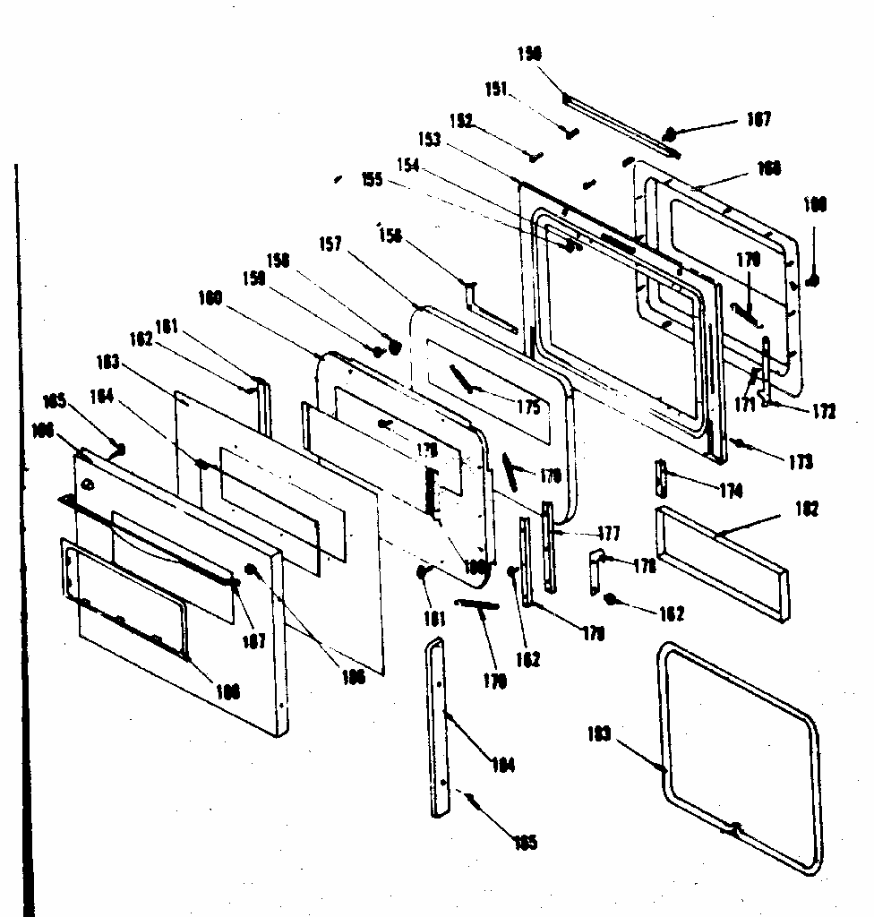 Door Section Diagram and Parts List for 8504256840  Kenmore Range